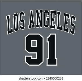 Vektor Slogan Sport Mode College Los Angeles New York