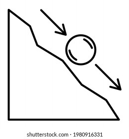 Diseño del icono de contorno de la inclinación del vector
