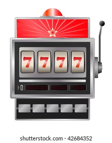 vector slot machine isolated on white