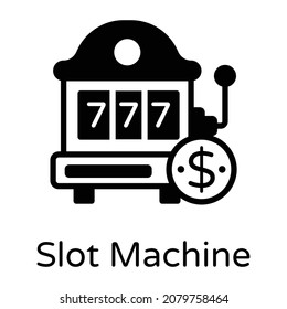 Vector of slot machine in modern solid style 