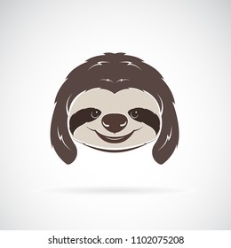 Vector sloth head white background  Wild Animals  Vector illustration  Easy editable layered vector illustration 