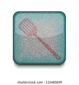 Vector slotted kitchen spoon icon. Eps10. Easy to edit