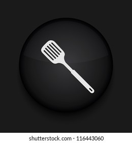 Vector slotted kitchen spoon icon. Eps10. Easy to edit