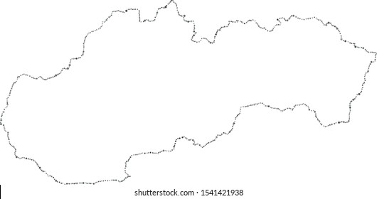 Vector Slovakia dotted blank map