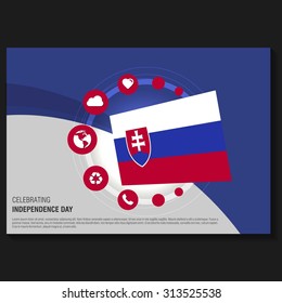 Vector Slovakia Independence Day Flyer template. Creative Brochure Title Page. National Day Leaflet design element. vector illustration