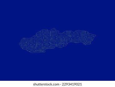 Vector Slovakia map for technology or innovation or it concepts. Minimalist country border filled with 1s and 0s. File is suitable for digital editing and prints of all sizes.