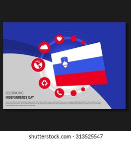 Vector Slovenia Independence Day Flyer template. Creative Brochure Title Page. National Day Leaflet design element. vector illustration