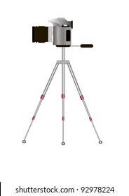 Vector SLR camera on a tripod