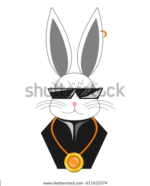 Download Vector Sly Rabbit Bust Sketch Simple Stock Vector (Royalty ...