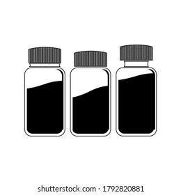 vector of small black bottle filled with water