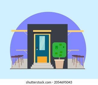 vector de un pequeño café negro en estilo minimalista