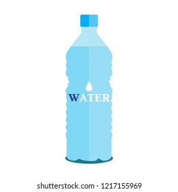 Vector small bottle of pure water on a white background