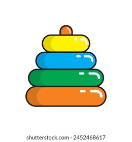 vector small children's stacking toys icon