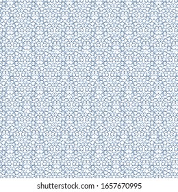 Vector Small Circles in Blue on White Background Seamless Repeat Pattern. Background for textiles, cards, manufacturing, wallpapers, print, gift wrap and scrapbooking.