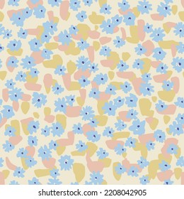 Ilustración de flores de ditsy pequeña vectorial sin problemas