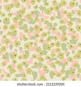 Vector small ditsy flower illustration seamless repeat pattern