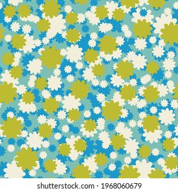 Vector small ditsy flowers seamless pattern background.