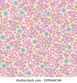 Vector pequeño modelo de ilustración floral ditsy patrón de repetición sin inconvenientes imagen de archivo digital decoración de hogar impresión diseño de superficie de tela de moda textil