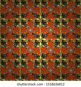 Vector small flowers in beige, brown and orange colors. Cute seamless pattern in small flowers. Ditsy floral style. The elegant the template for fashion prints.
