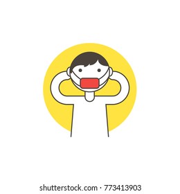 Vector small health icon with human