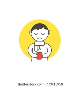 Vector small health icon with human