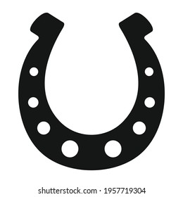 Vector small horseshoe black simple icon isolated