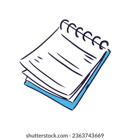 Vector small note book cartoon vector icon isolated object.