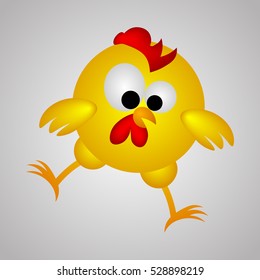 vector small round chicken  illustration.