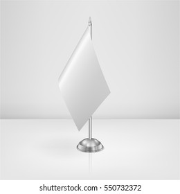 Vector small table flag template with reflection.