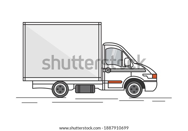 Vector small\
truck front view back view and side view. Cargo delivery. Solid and\
Flat color design. Truck car for transportation. Corporate\
identity.  Vector\
illustration
