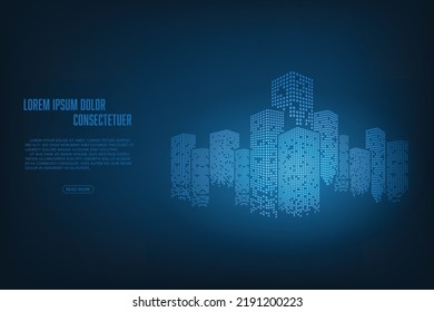 Diseño de concepto de construcción inteligente vectorial para fondo de banner.