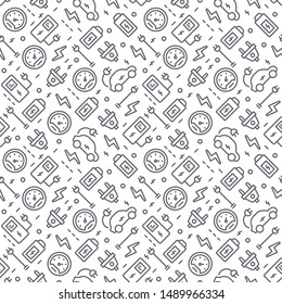 Vector Smart Car Pattern Design in thin line style. Seamless Modern Texture for Website