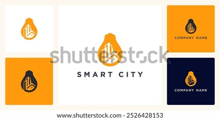 Vector of smart city, logo and icon design template available, can be used in various media easily, editable
