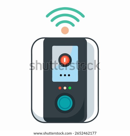 vector of smart door bell on white background.
