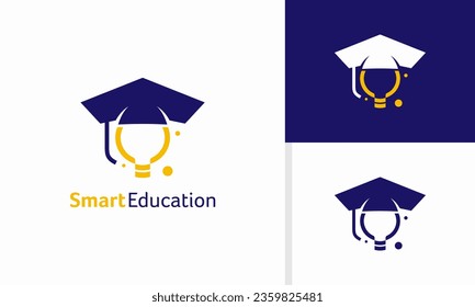 Vector smart education logo design concept, academy logo template