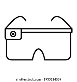 Vector Smart Glasses Outline Icon Design
