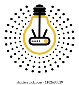 Vector smart home light concept with outline lamp bulb icons and router inside. Business flat logo template for modern company or new hi-tech project. LI-FI technology illustration