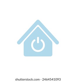 Vector Smart Home Power Symbol on White Background