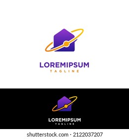 diseño de logotipo vectorial Smart House moderno, logotipo de casa con elemento de tecnología 
