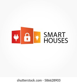 Vector smart houses logo design idea.