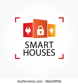 Vector smart houses logo design idea.