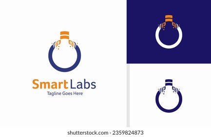 Vector smart lab logo design concept, academy logo template