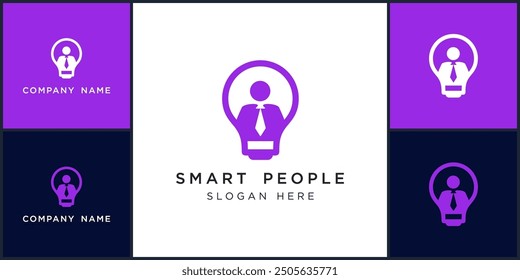 Vector of smart people logo dan icon design template, can be used in various media easily, editable