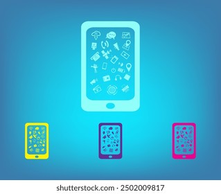 Vector smart phone application downloads.