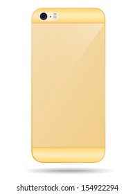 Vector smart phone back cover of gold