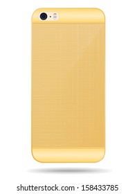 Vector smart phone back cover of gold