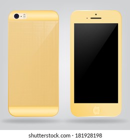 Vector smart phone of gold