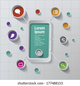 Vector smartphone con iconos
