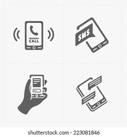 Vector smart phone icons on White