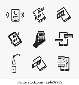Vector smart phone icons on White
